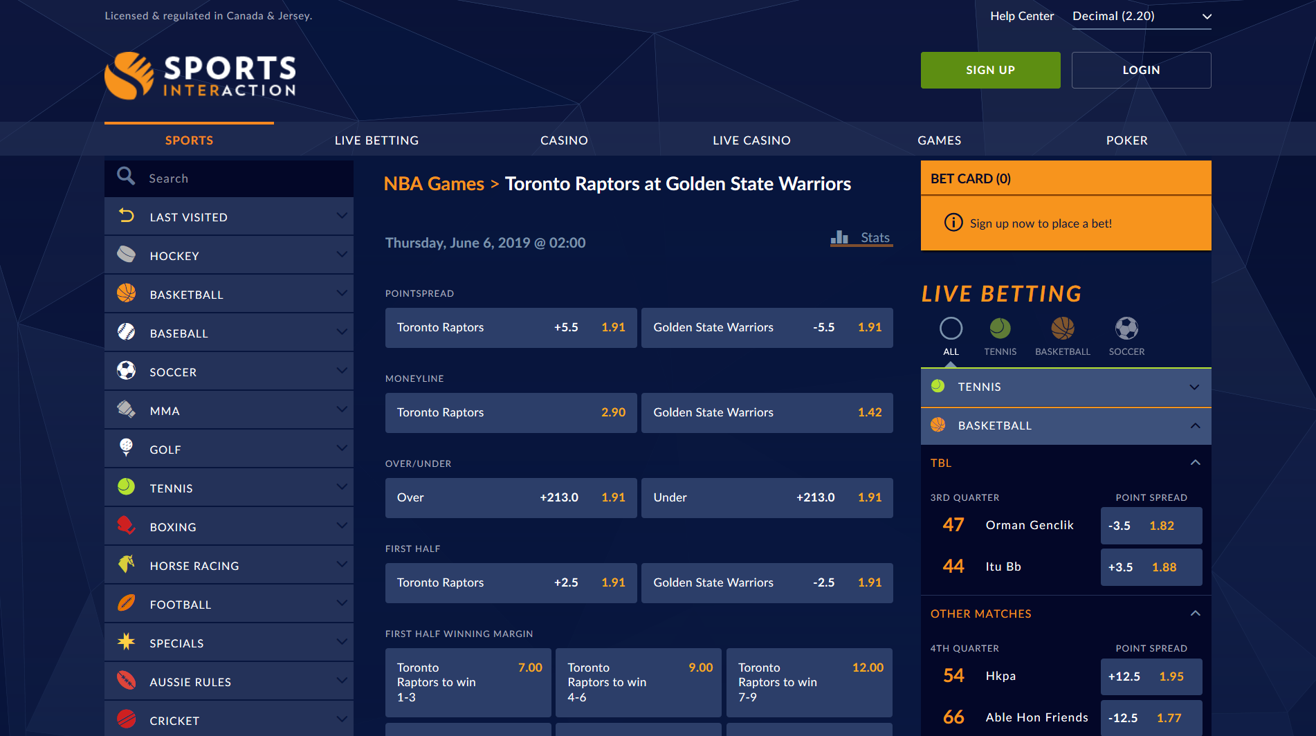 Sports interaction sports betting sites Sports interaction sports betting sites